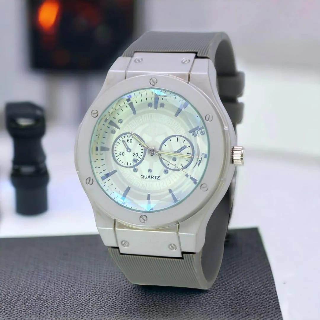 Men's Black Blue Grey Brown Silver Water Resistant Quartz Watch 8cm