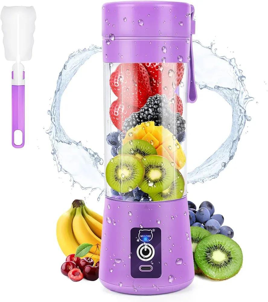 Purple Electric Juicer Blender 500ml ABS Portable