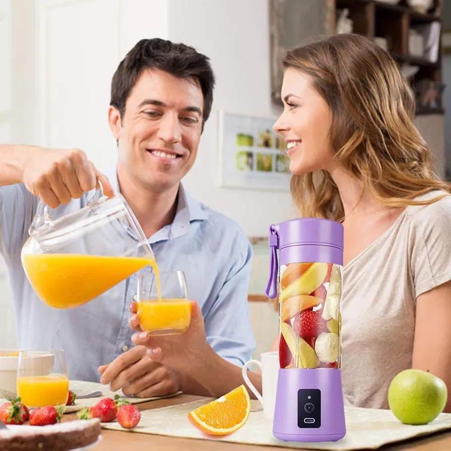 Purple Electric Juicer Blender 500ml ABS Portable