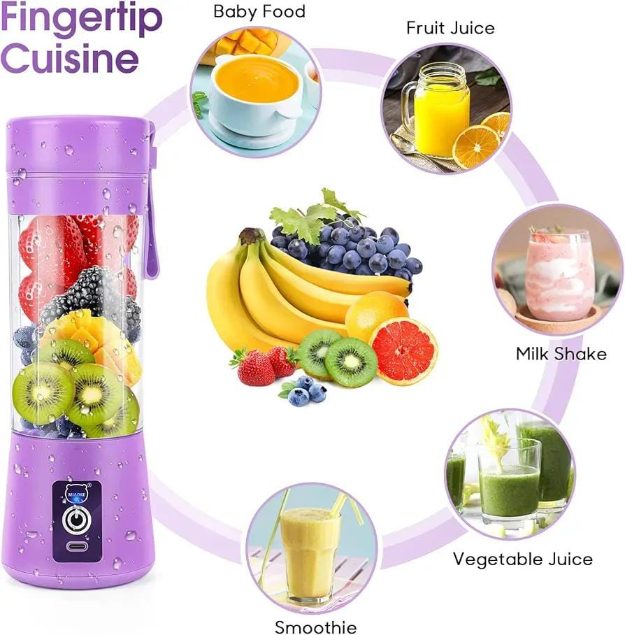 Purple Electric Juicer Blender 500ml ABS Portable