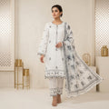 Elegant cotton Embroidered 3-Piece Suit – 6 Colors